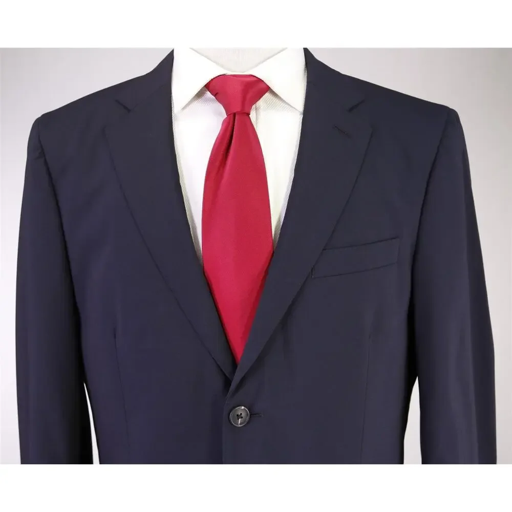 Jack Spade Solid Navy Blue Wool Stretch 2-Btn Suit 40R